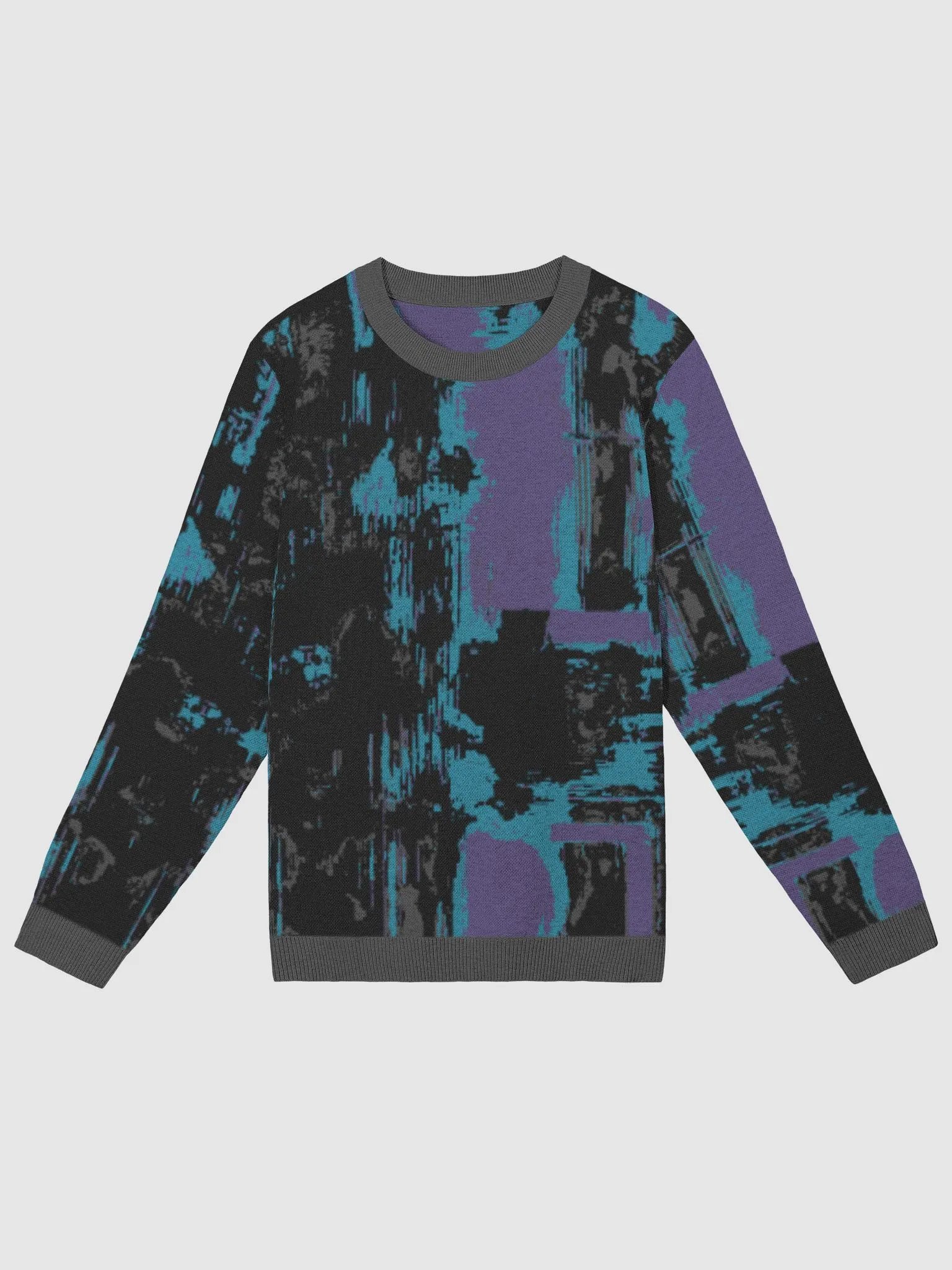 Nightshade Paint Glitch Jacquard Crewneck Sweater product image (1)