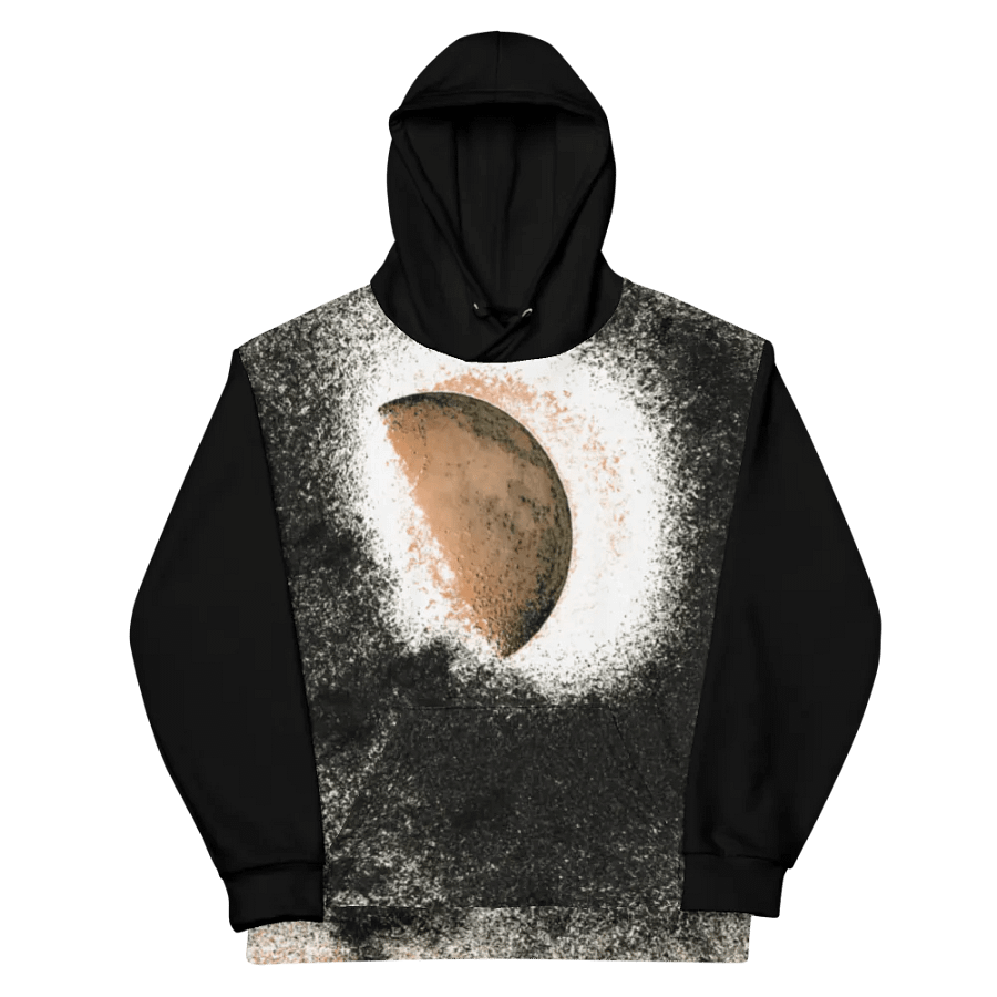 Abstract Textured Disintegrating Moon Unisex Pull Over Hoodie product image (12)