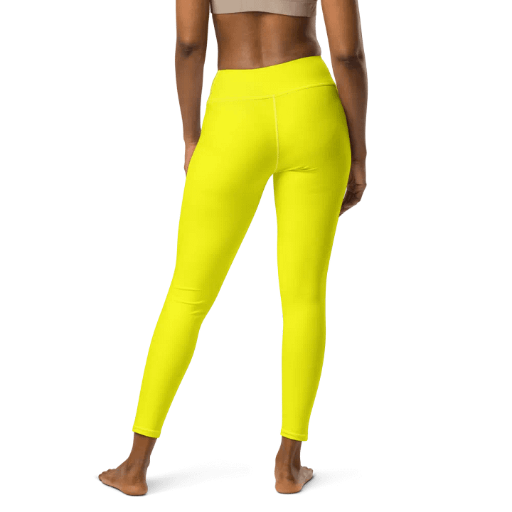 Plain Color Yellow Yoga Leggings product image (2)