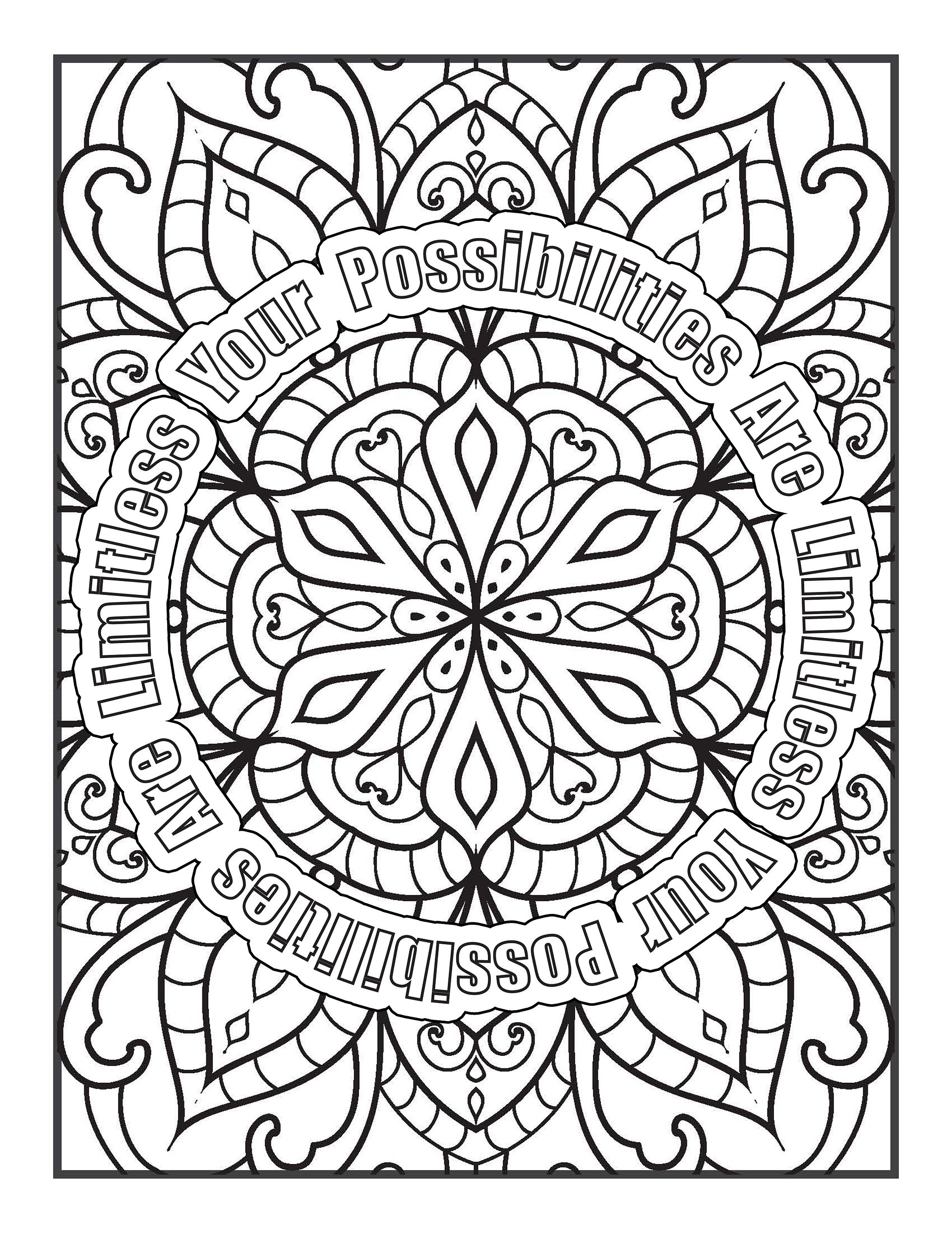 Art and Inspiration Positive Messages and Inspiration Coloring Book For Adults and Teens product image (4)