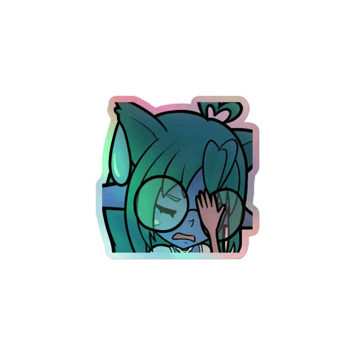 Holographic Shorkface Face Palm Emote Sticker product image (1)