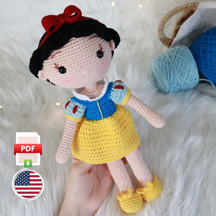 Princess Snow White Amigurumi Crochet Pattern (Digital Download) product image (1)