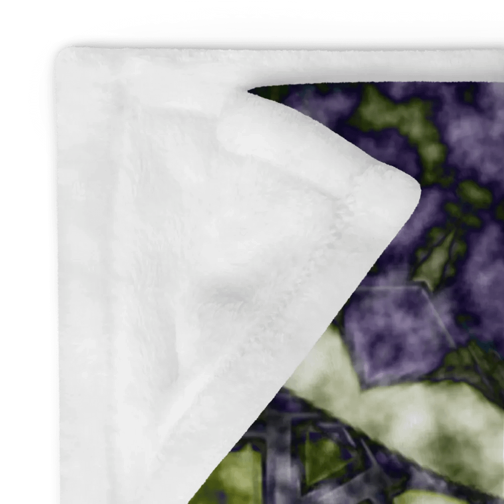 Bohemian 6 Pointed Madala Green and Purple/ Throw Blanket by Allcolor product image (2)