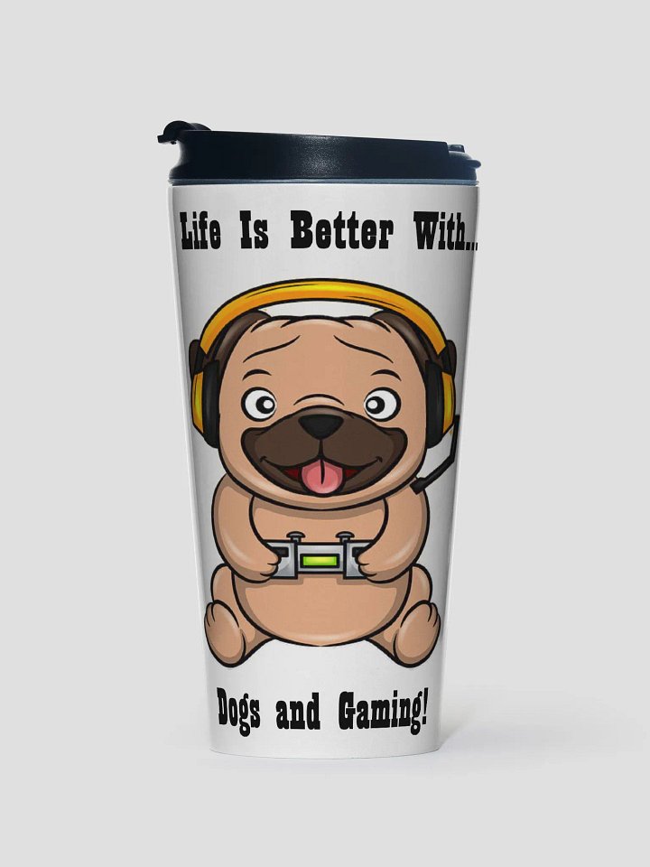 Dogs and gaming travel mug product image (1)