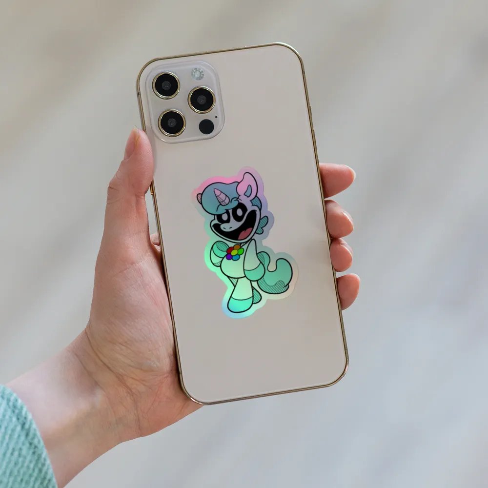 Smilling Critters Cheerful Unicorn Holographic Sticker Sheet product image (6)