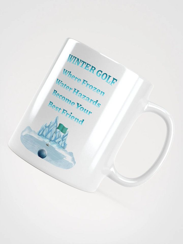 Winter Golf Funny Golfing Scene White Mug product image (2)