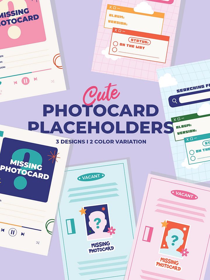 Missing Photocard KPOP Binder Insert PC Collection Instant Digital Download product image (1)
