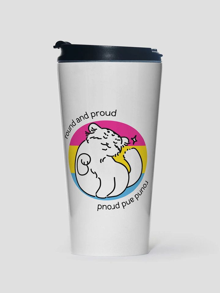 Round and Proud Manul Pansexual Version - Steel Travel Mug product image (1)