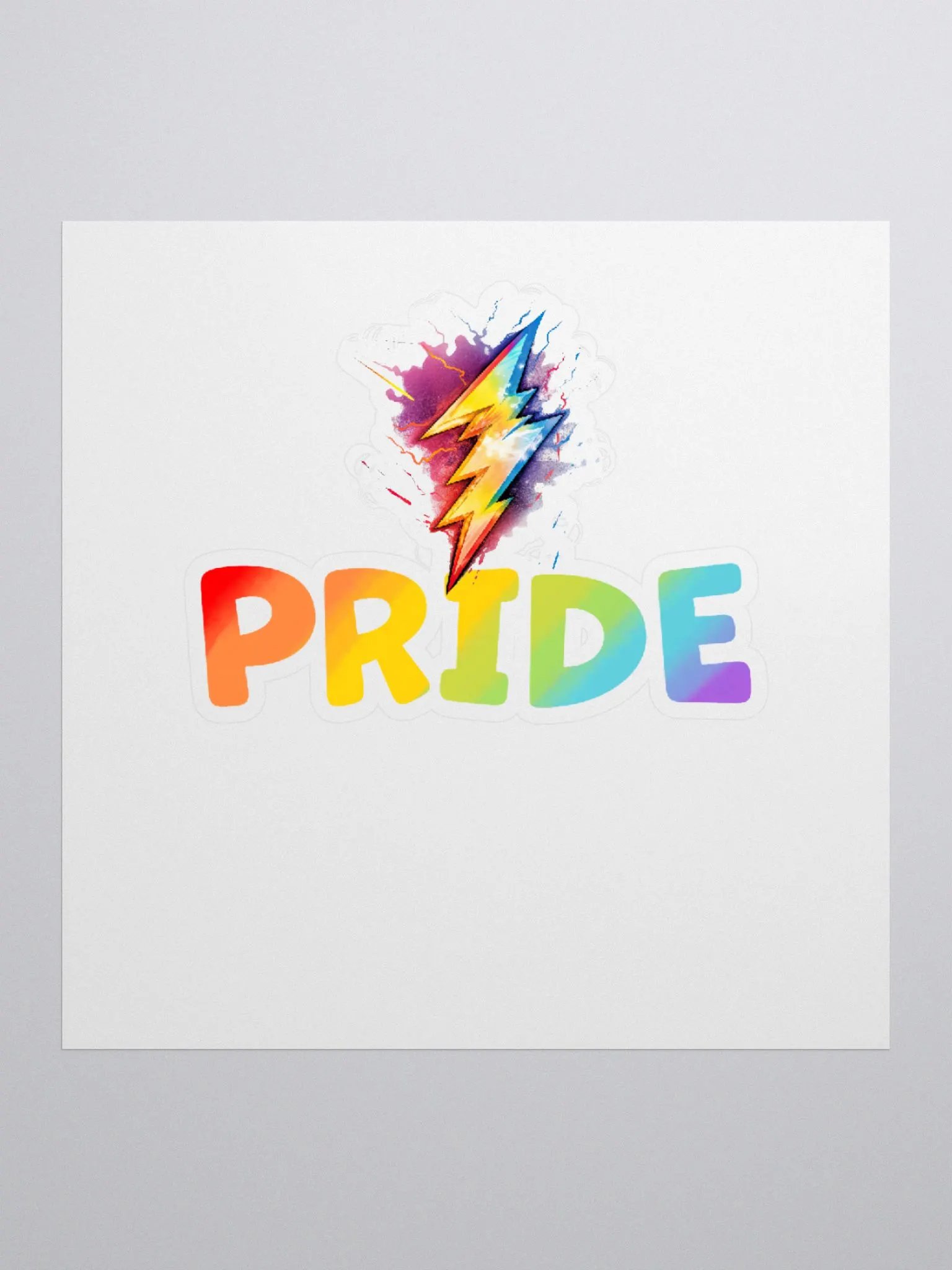 Pride Lightning Bolt Kiss Cut Stickers product image (2)