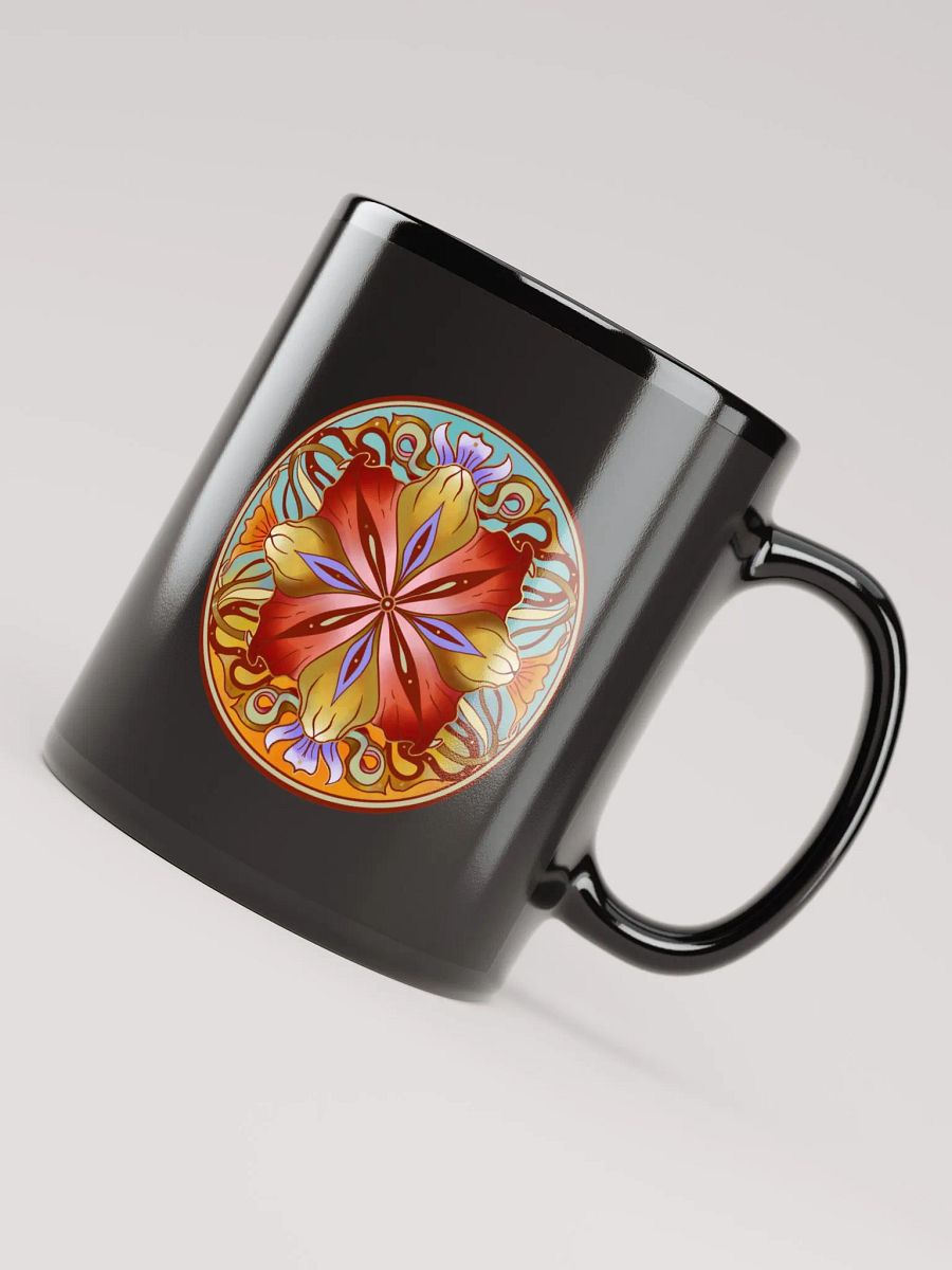 Crimson Floral Mandala - Black Mug product image (4)