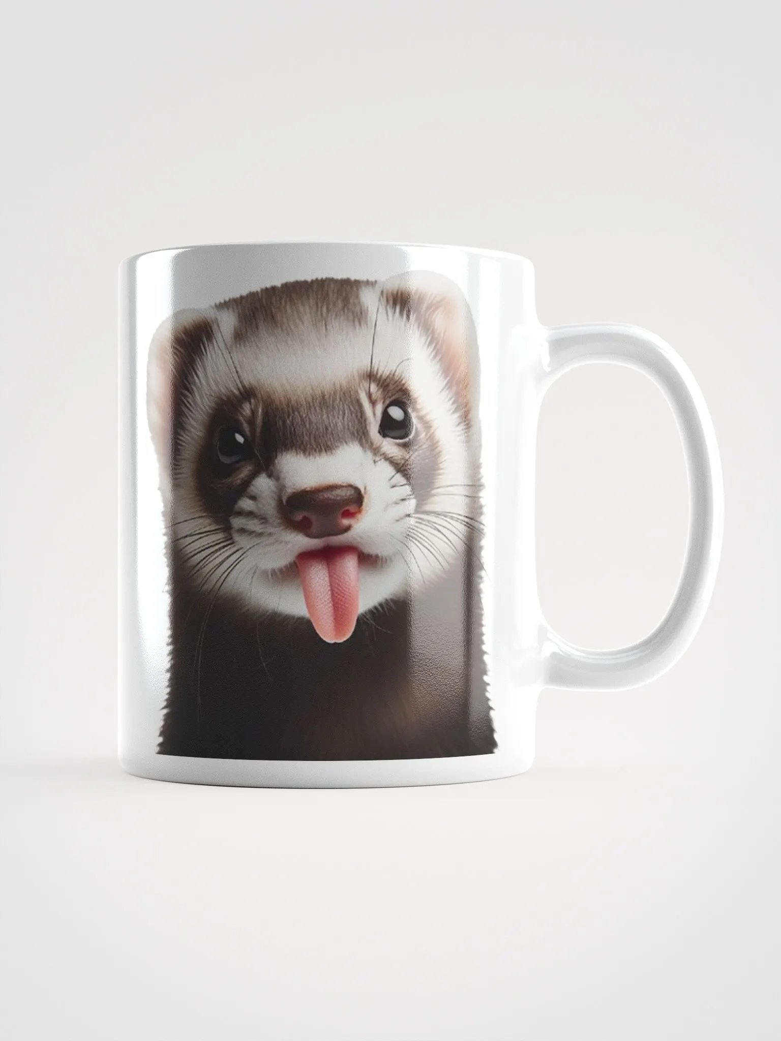 Rude Ferret #Humorous Glossy Mug - White product image (1)