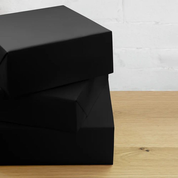 Black Solid Holiday Christmas Wrapping Paper Sheets (3) product image (2)