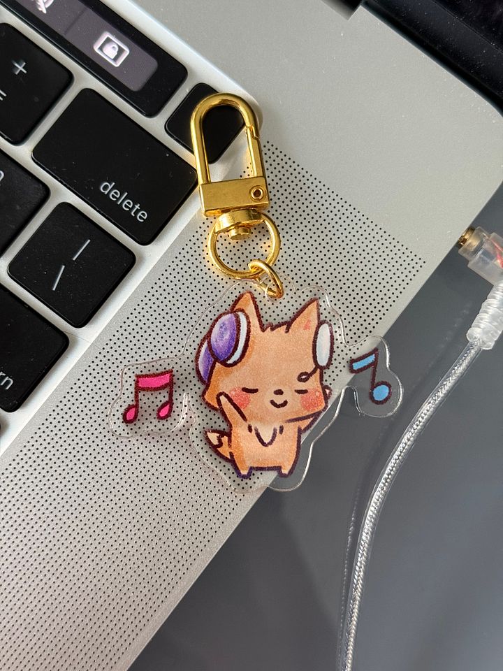 Enjoying the music | Acrylic Keychain product image (1)