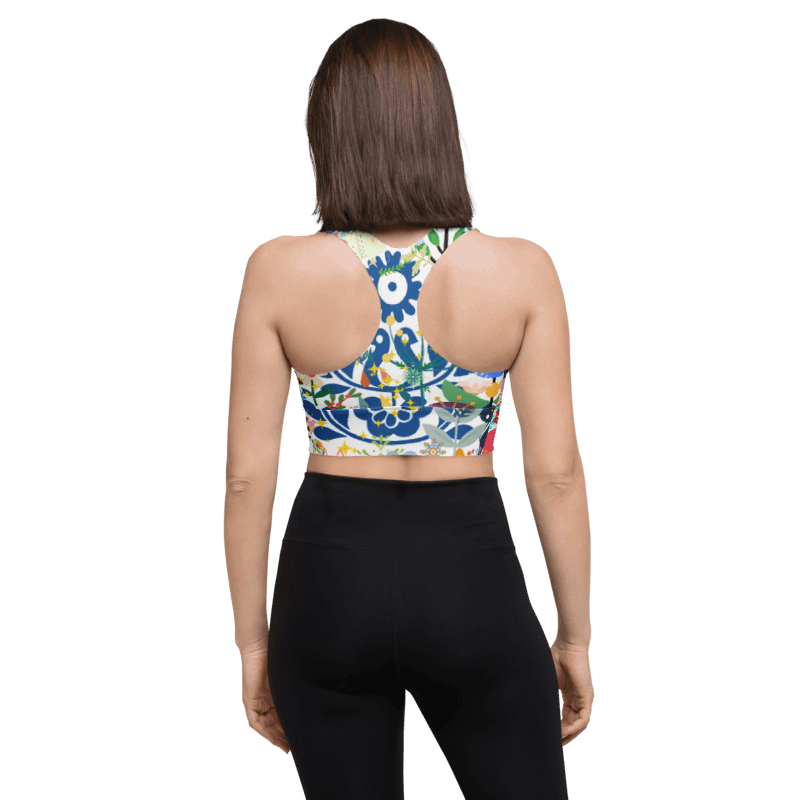 Whimsical Garden Mosaic All-Over Print Sports Bra - UPF50+ protection product image (7)