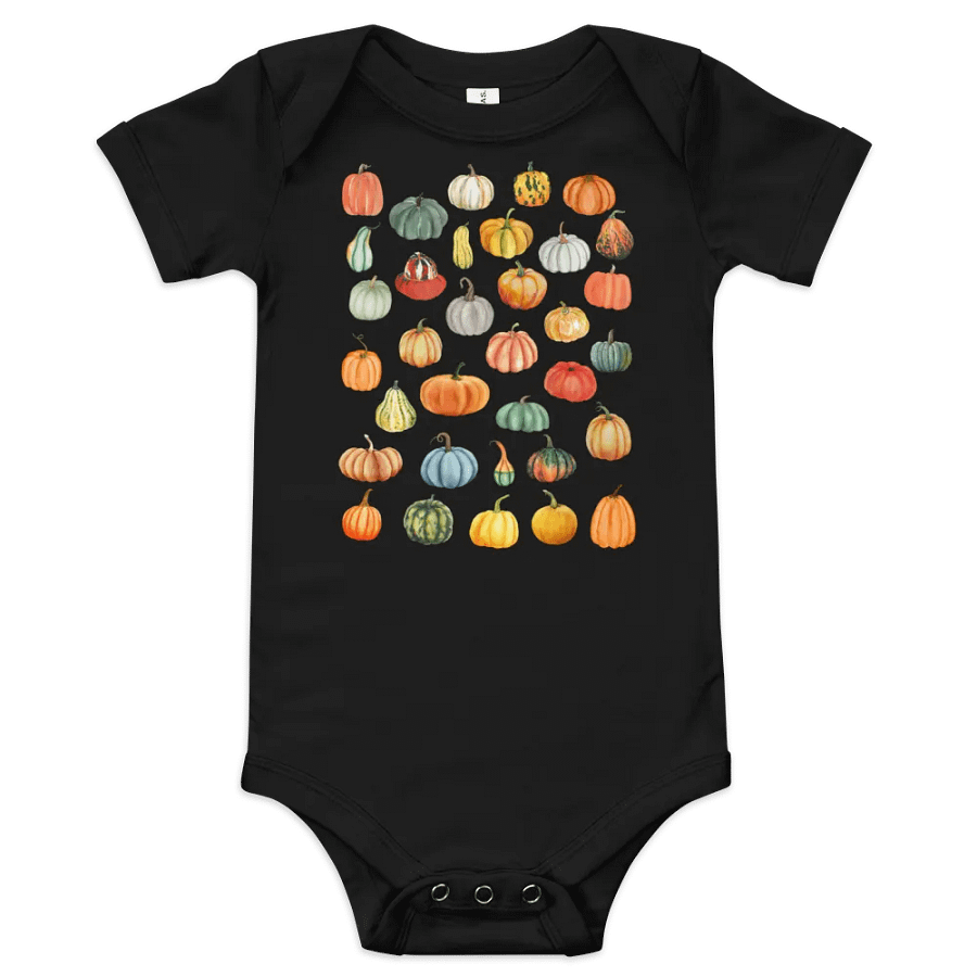 Watercolor Squash & Pumpkin Collage Baby Bodysuit product image (1)