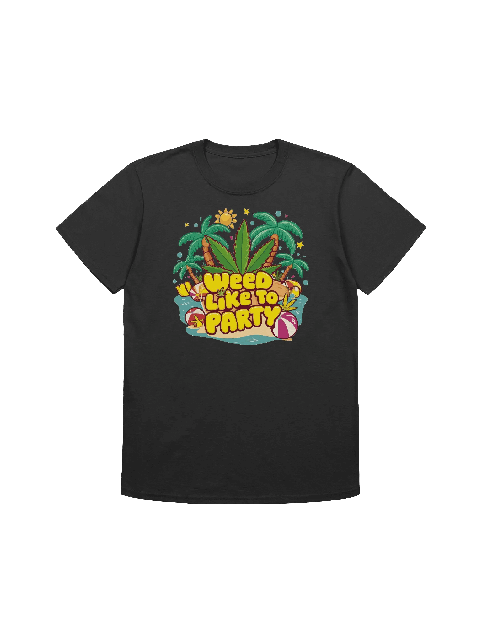 420 Weed - Weed Like to Party - Tropical Summer Fun with a Cannabis Twist T-Shirt product image (6)