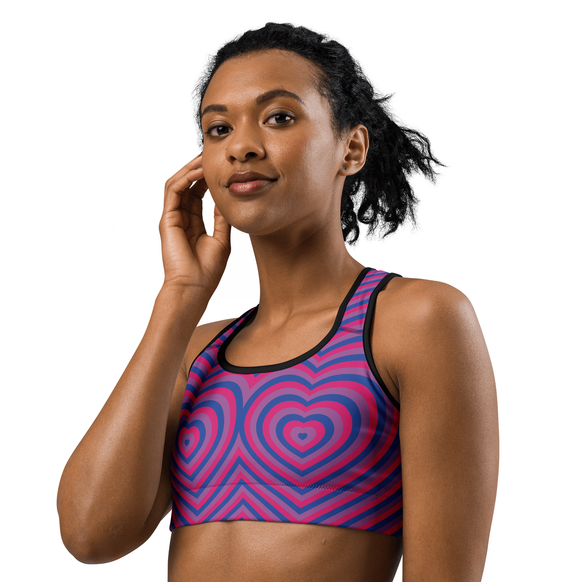 Bisexual Pride Hearts Sports Bra product image (2)