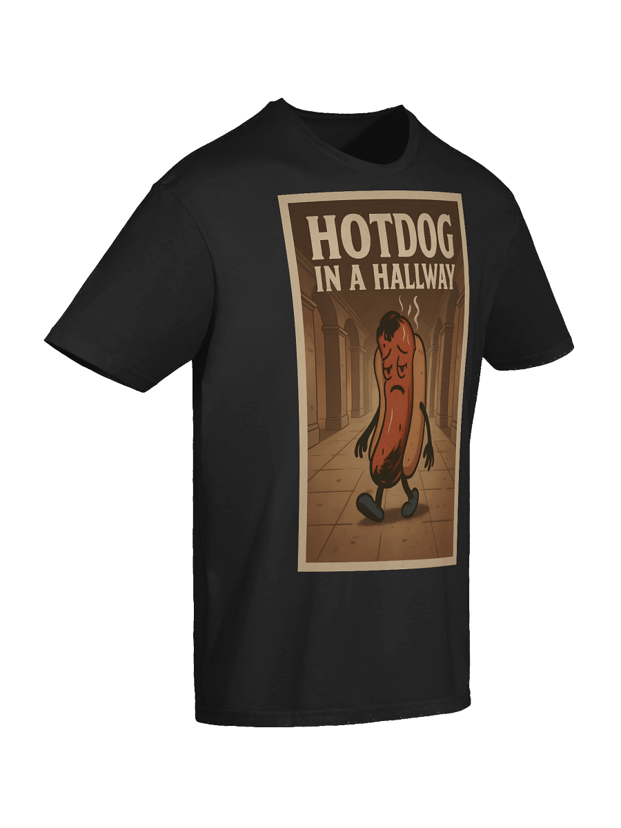 🔥 Hotdog in a Hallway T-Shirt – Funny Burnt Hotdog Meme Tee product image (126)