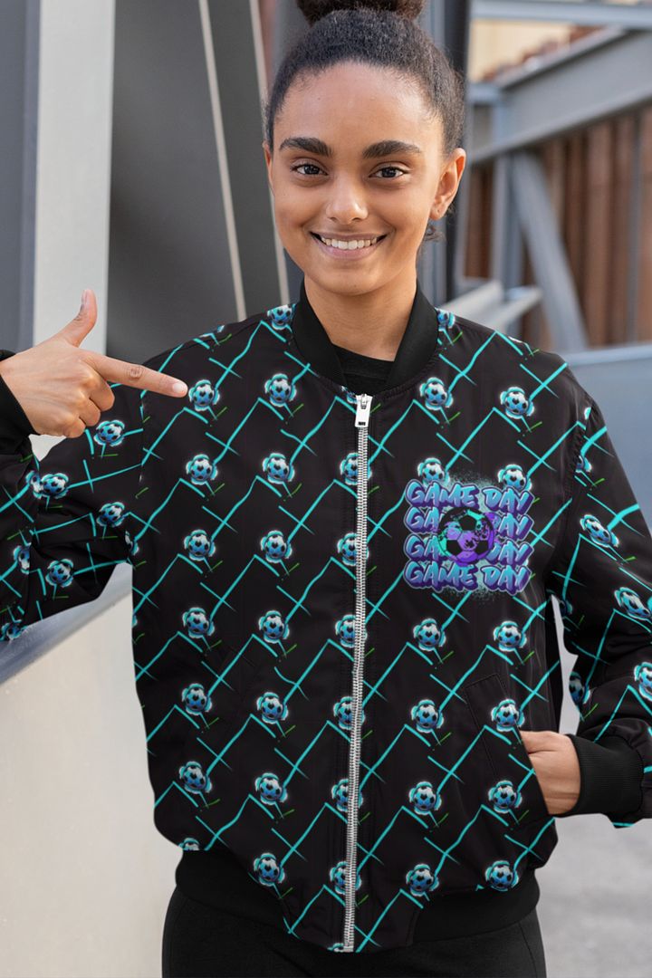Game Day Soccer European Football All Over Print Bomber Jacket product image (1)