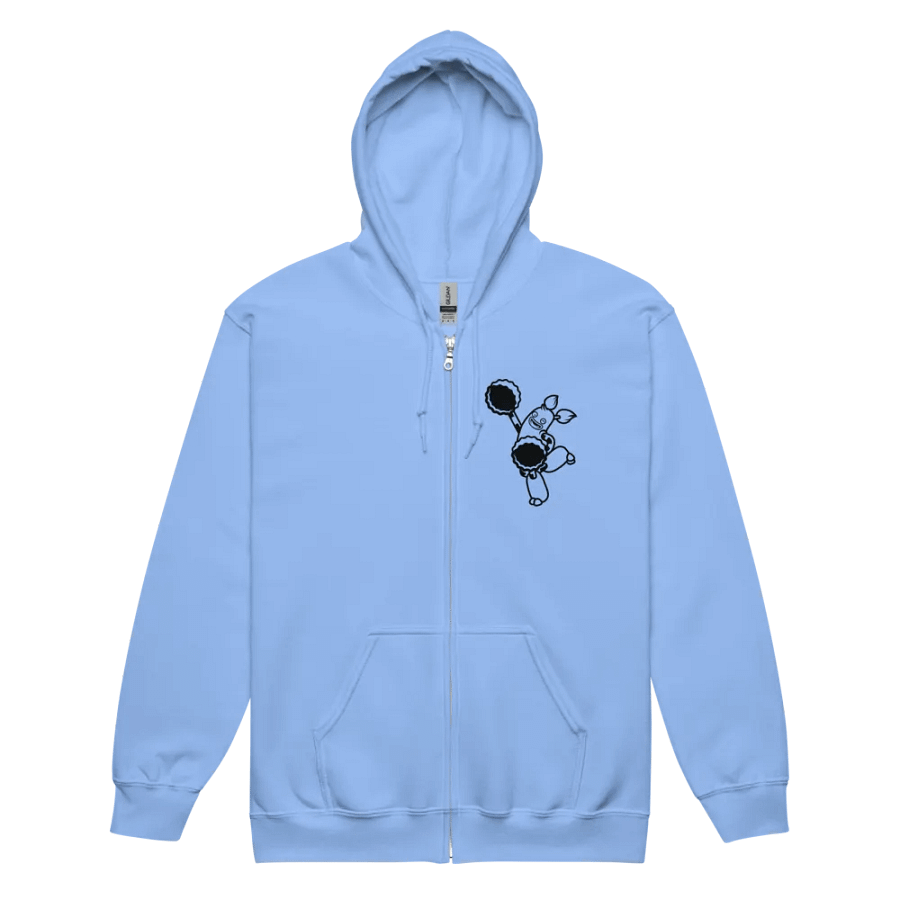 PomPom Single Color (Black on Light) Zip-up Hoodie product image (2)