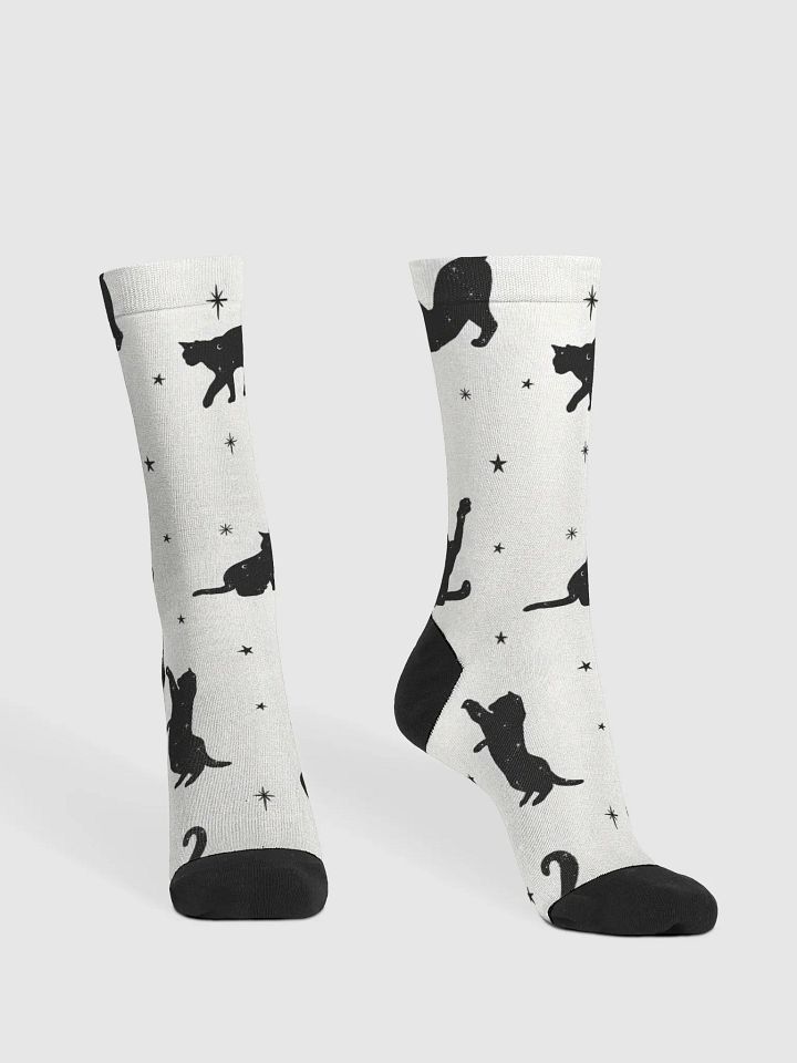 Starry Cats - White - Crew Socks product image (2)
