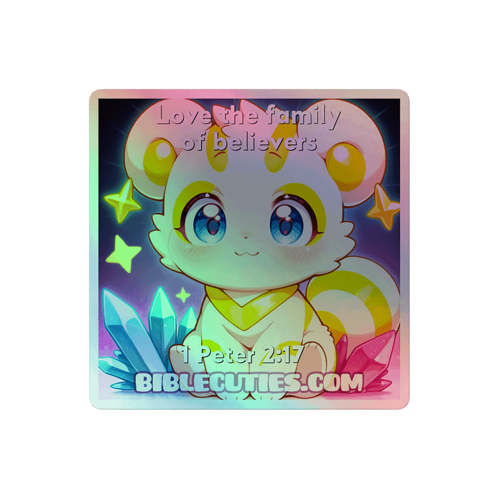 Bible Cuties Ada - Love the familiy of believers Holographic Sticker product image (2)