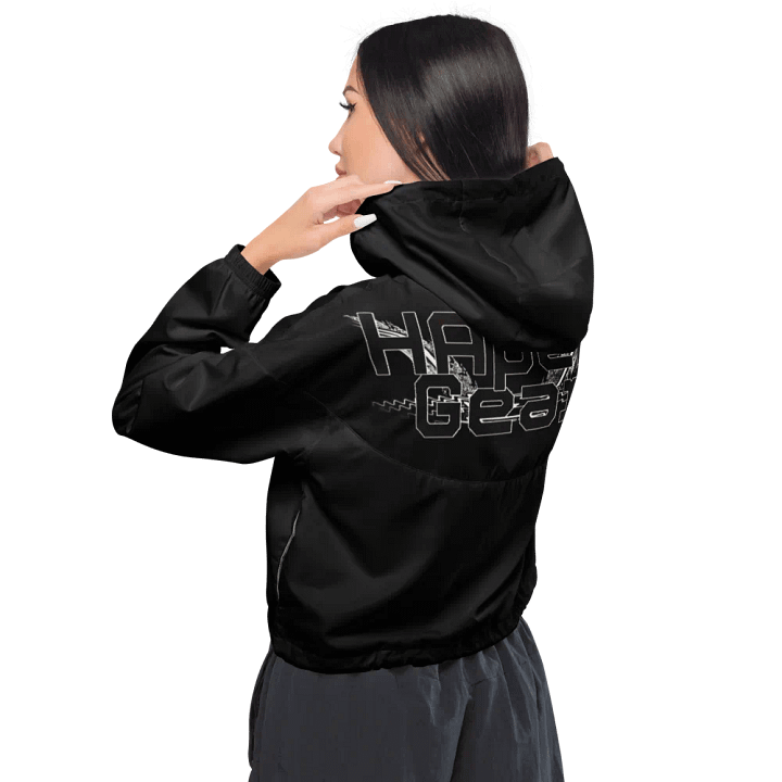 Black HApex Gear White Logo - Black - Women's Cropped Windbreaker product image (2)
