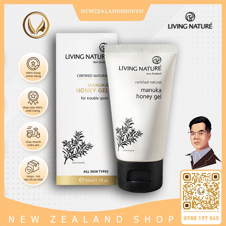Copy of Gel trị mụn, chống viêm ngừa thâm sẹo Living Nature Manuka Honey Gel 50ml product image (1)