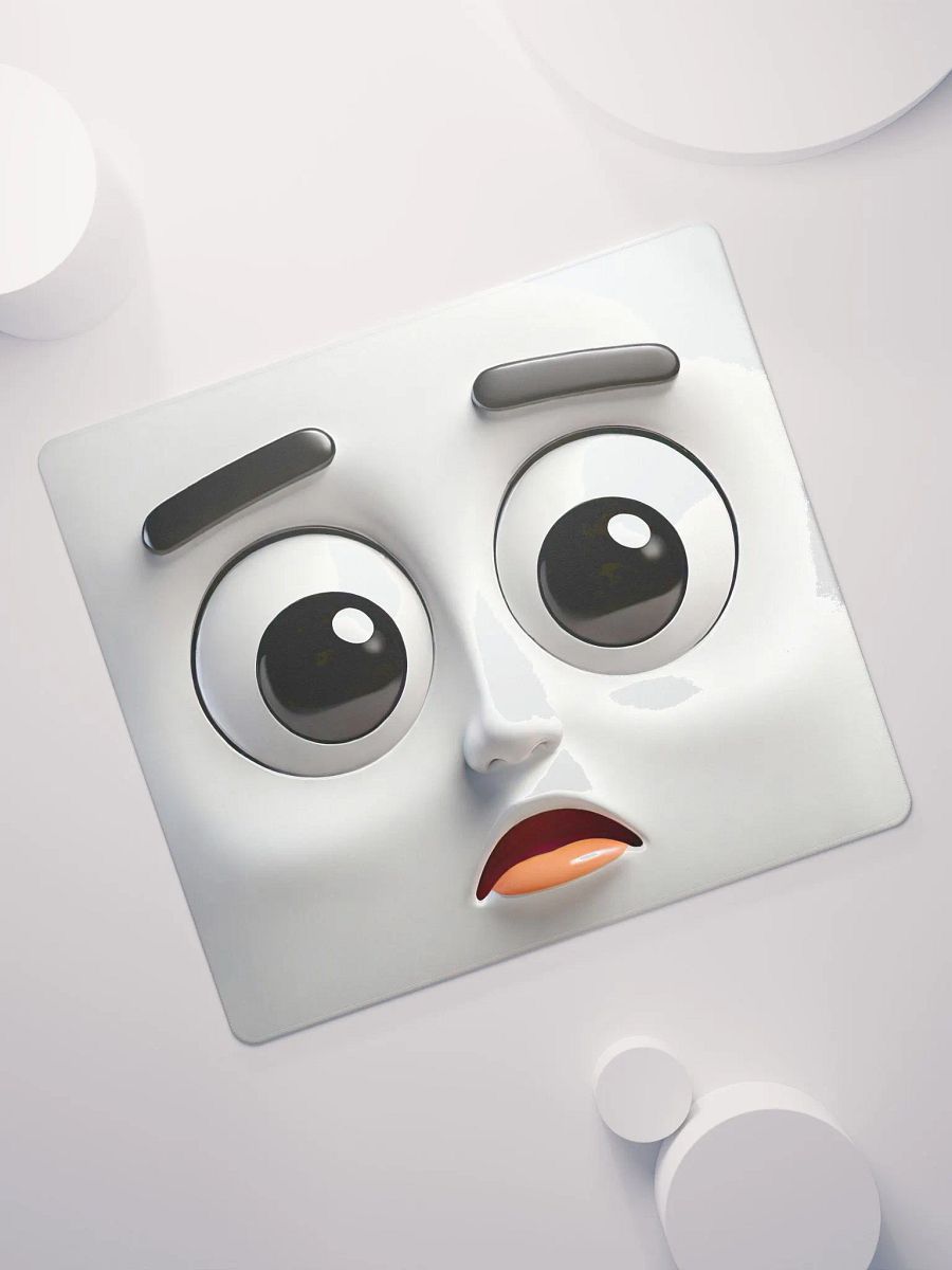 Startled Cartoon Face Premium Mouse Pad: Level Up Your Workspace! product image (7)