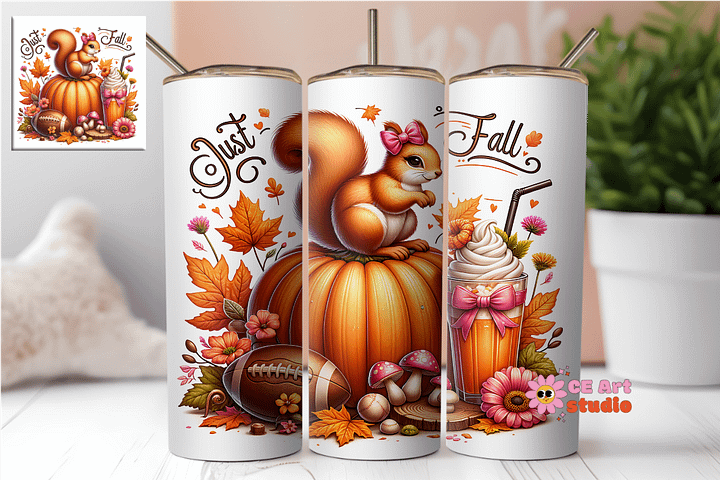 Just Fall Tumbler Wrap PNG product image (1)