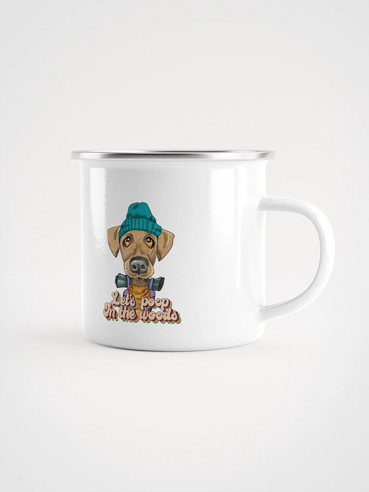 Enamel Camping Mug - Camping Dog - poop on the woods product image (2)