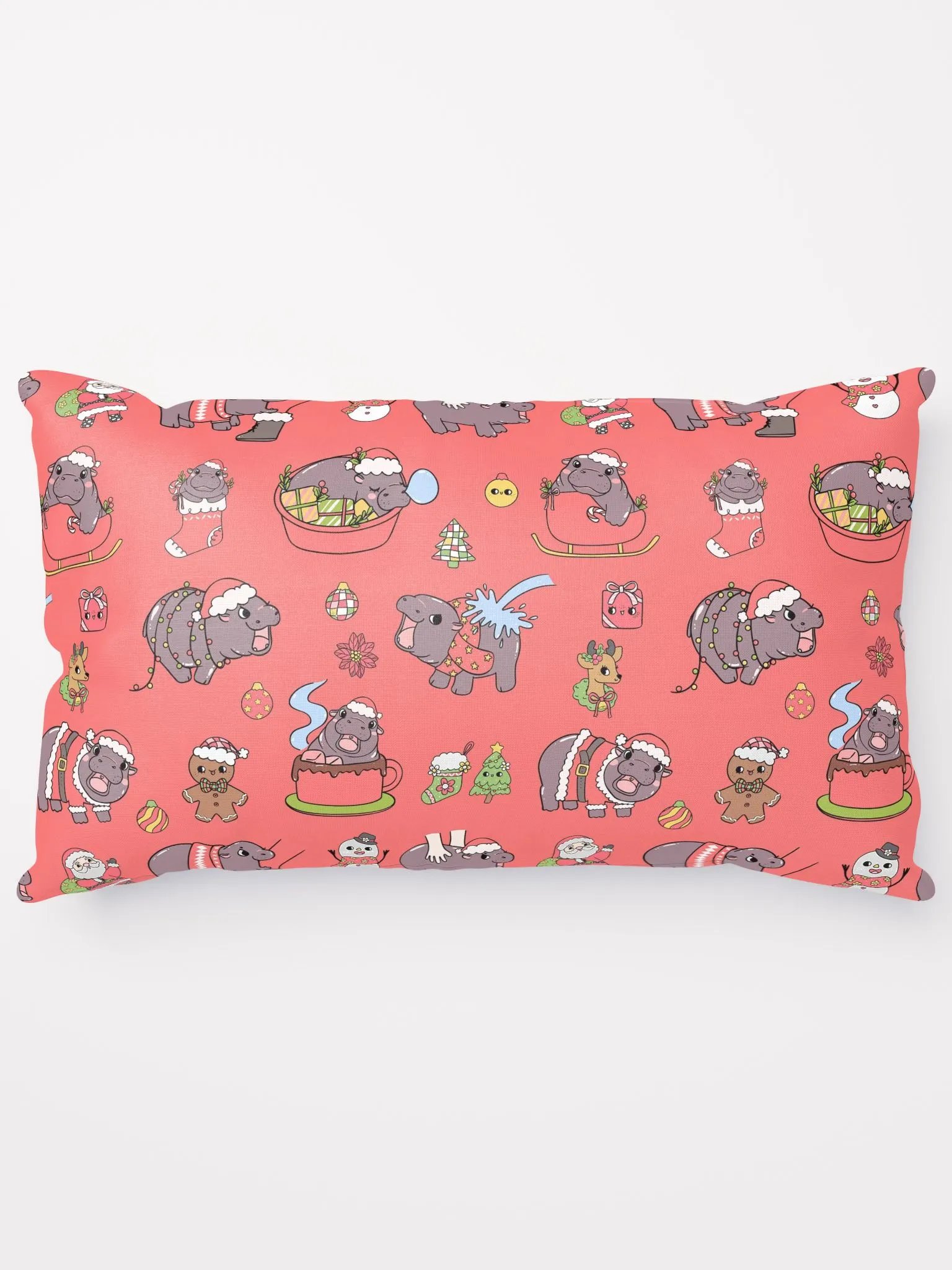 MOODENG'S RED CHRISTMAS PILLOW! product image (1)
