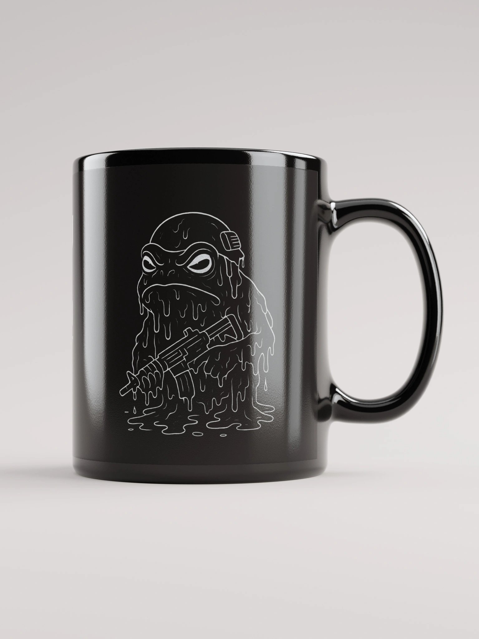 "He has killed gods" Glossy Black Mug product image (1)