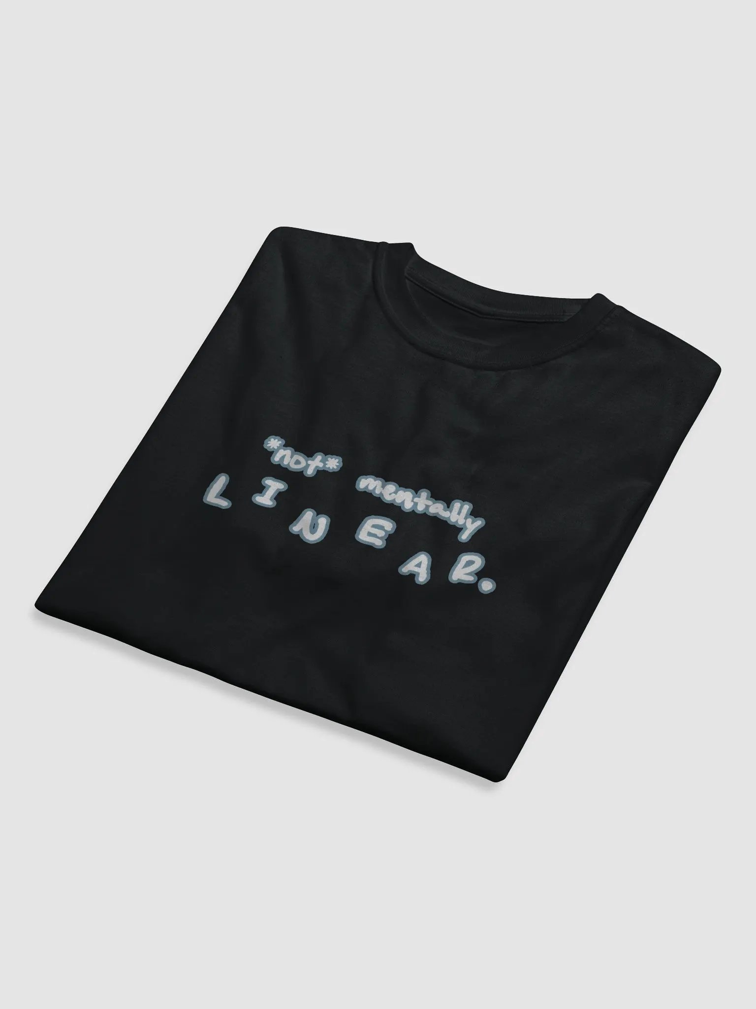 *not* mentally linear (lined design, #709AAF) unisex eco tee product image (8)