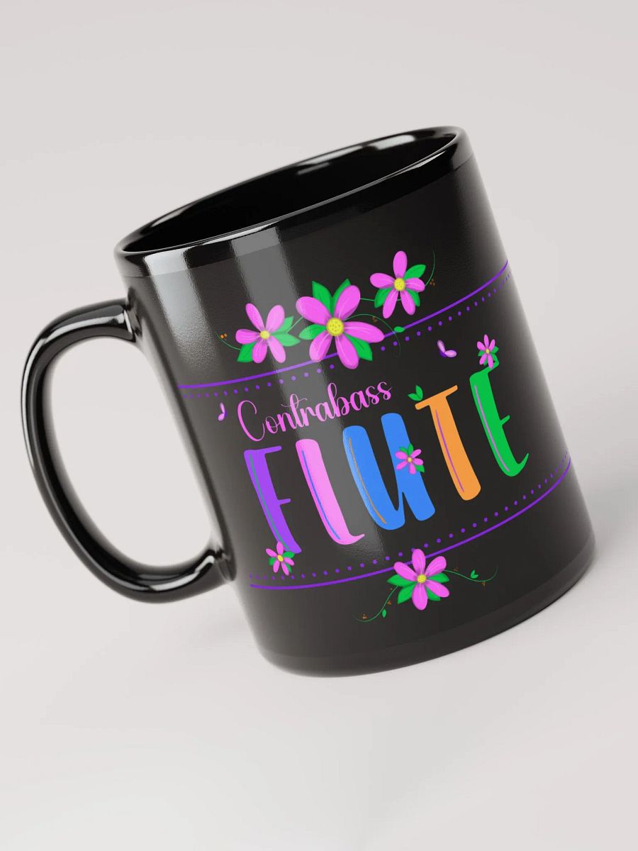 Floral Flutes Black Glossy Mug - Contrabass product image (3)