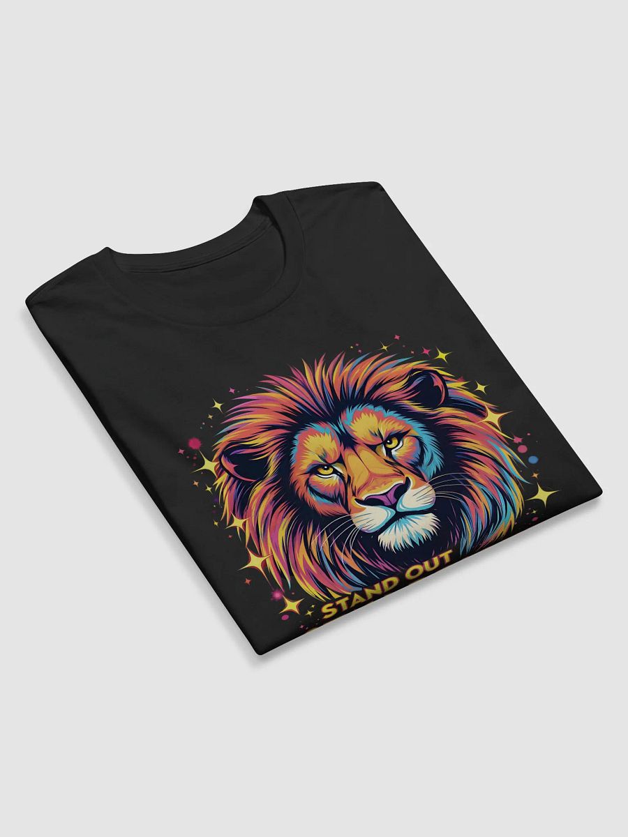 Colorful Neon Lion Long Sleeve Shirt - Stand Out Stay Bright Graphic Tee - Bold Animal Art Cotton Top product image (5)