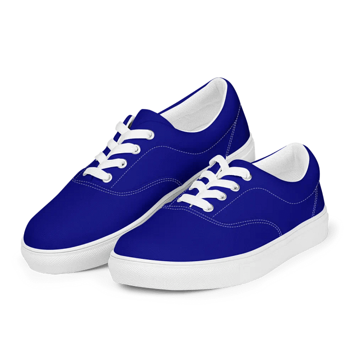 Men's Navy Blue Lace-Up Canvas Shoes product image (1)