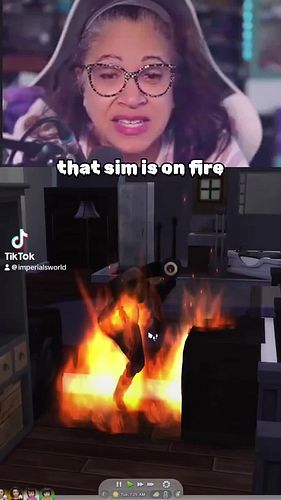 I just couldn’t help myself - I knew there was a fire but not a FIRE lol #twitchclips #twitchpartner #sims4