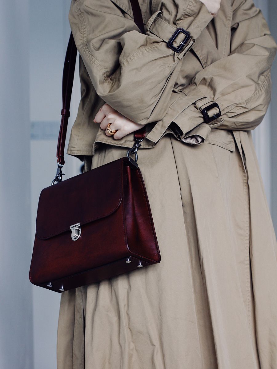 Maroon Leather Cross-body Bag - Medium product image (3)