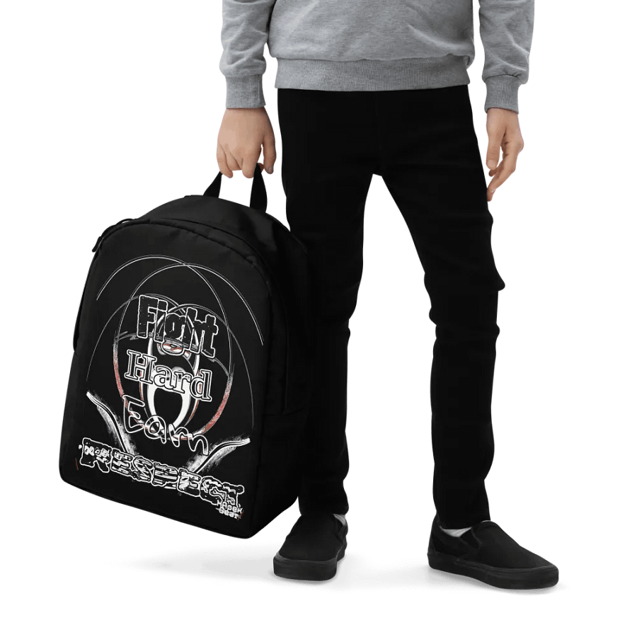 Fight Hard Earn Respect - Black - Minimalist Backpack product image (7)