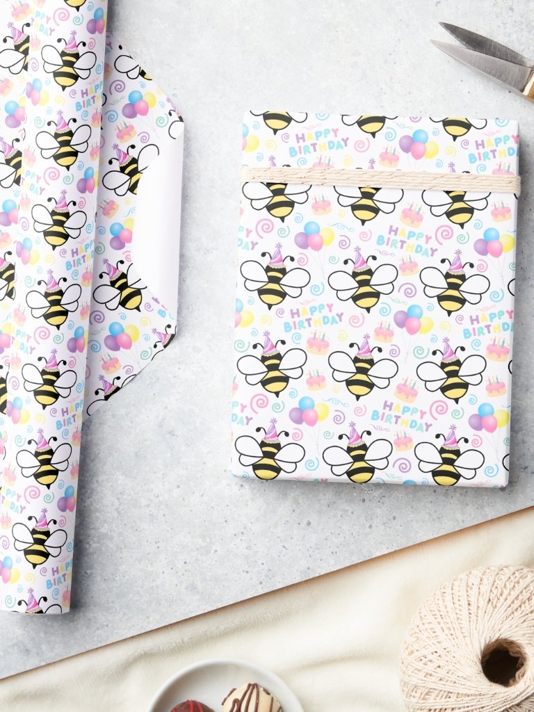 Honey Bee Birthday Wrapping Paper product image (3)