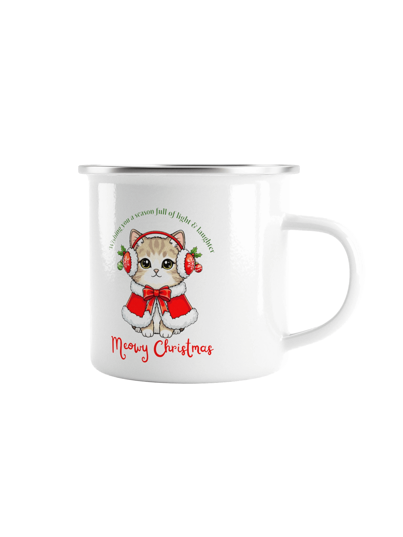 Festive Feline Enamel Mug product image (1)
