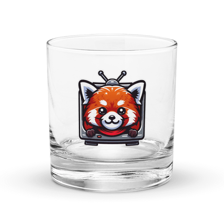 Whimsical Red Panda TV Rocks Glass product image (1)