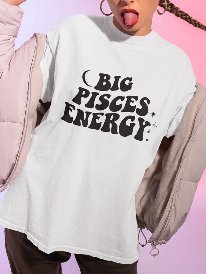 Big Pisces Energy T-Shirt (Black Logo) product image (1)