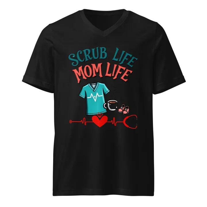 Scrub Life Mom Life V-Neck Tee product image (1)