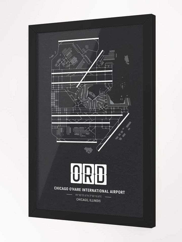 Framed Airport ORD Premium Map On Matt Paper product image (2)
