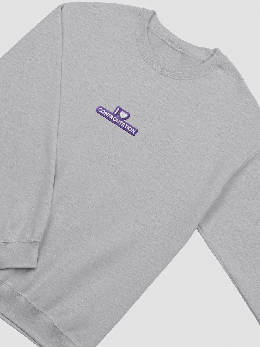 I <3 Confrontation embroidered crewneck (purple + white design) product image (1)