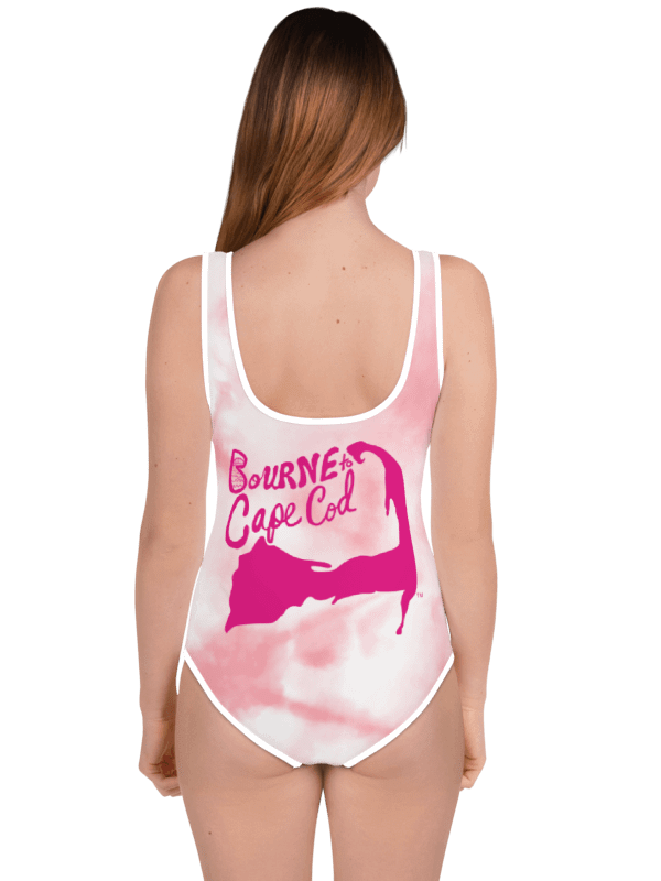 💖Girls' | Youth | BRN.2C.C.™ | Pink & White Tie-Dye Swimsuit 👙| Pink Logos product image (4)