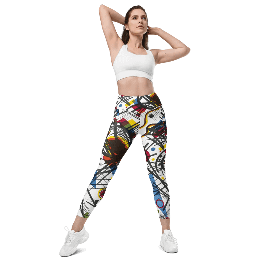Abstract Lithographic Pattern Design Leggings with pockets - V3 product image (6)