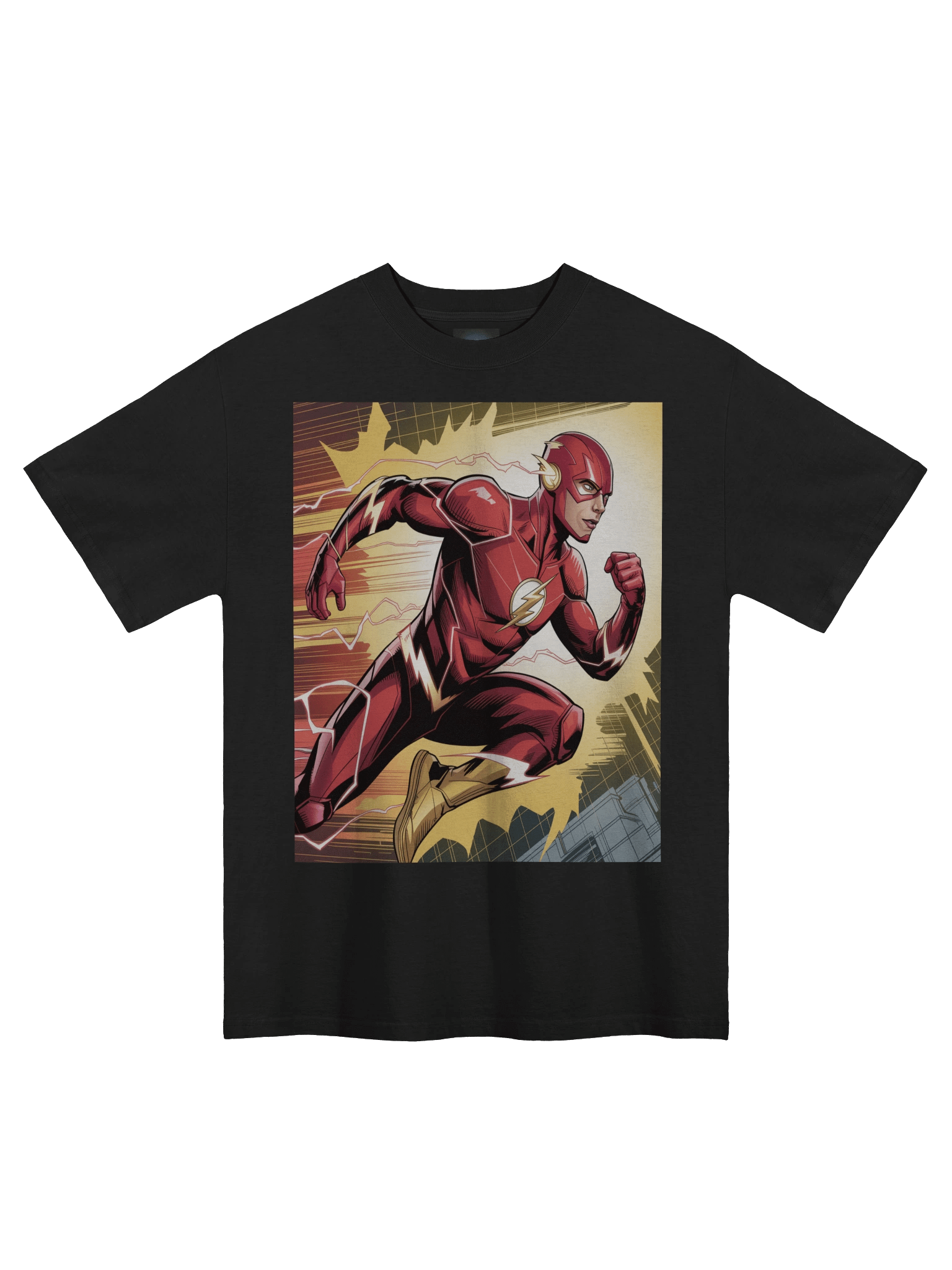 Shadow Sprint: The Flash Faded Velocity Oversized T-Shirt product image (3)